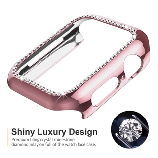 เพชรเงานาฬิกากรอบป้องกันสำหรับ iWatch s11 10 9 8 7 6 5 4 3 2 1SE นาฬิกาป้องกันกรณี Ultra49mm46mm45mm44mm42mm41mm40mm38mm