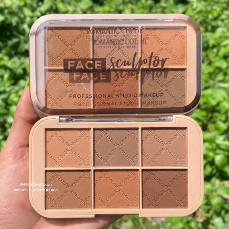 พาเลท คอนทัวร์​ เฉดดิ้ง​ บรอนเซอร์ Romantic​ Color​ Contour 6 โทนสี​ เกลี่ยง่าย สีชัด ติดทน กันน้ำ ก
