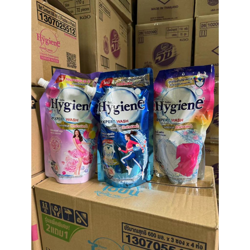 ไฮยีน Hygiene Expert Wash 480-520 มล. น้ำยาซักผ้า สูตรเข้มข้น ครบทุกสูตร household