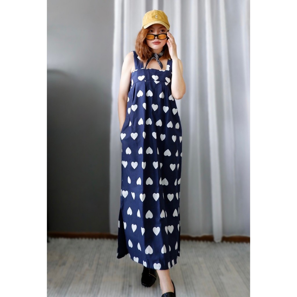 เดรสสายเดี่ยว ผ้าฝ้ายพิมพ์ลาย(ลงลายเพิ่ม) พร้อมส่ง - รูปที่ 5