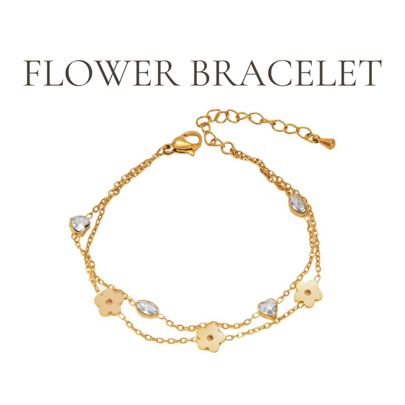 Flower Bracelet กำไลดอกไม้ | @trophies.co
