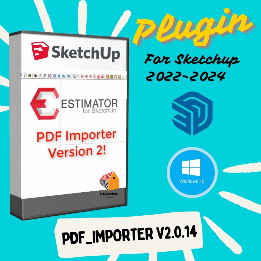 PDFImport v2.0.14 (ปลั๊กอิน Import File PDF) Plugin for Sketchup 2022-2024