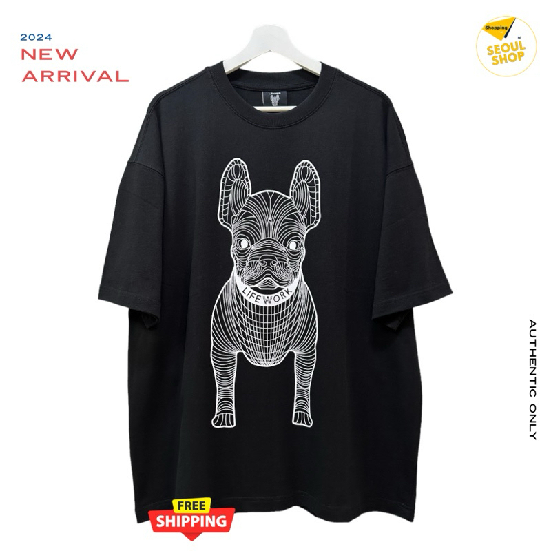 (พร้อมส่ง)เสื้อยืด LIFEWORK ของแท้ % Big Ladog สี JET BLACK
