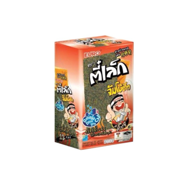 1 แถม 1 [กล่อง]🍁ตี๋เล็ก จั้มโบ้ชีท🍃 1 กล่อง 12 ชิ้น สาหร่ายทะเล แผ่น ขนาด 3.5 กร