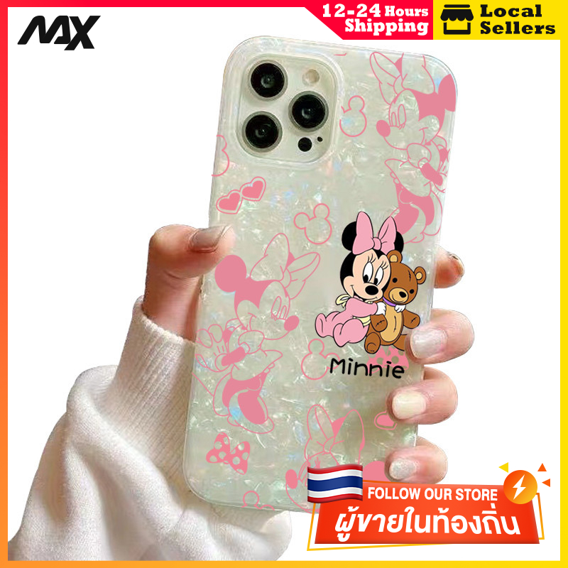 เคสไอโฟน13 กรณีเชลล์รูปแบบกระดาษแข็ง ตุ๊กตาหมี for IPhone 13 15 7Plus 14 12 11 Pro MAX 8 6 7 6S Plus X XR XS