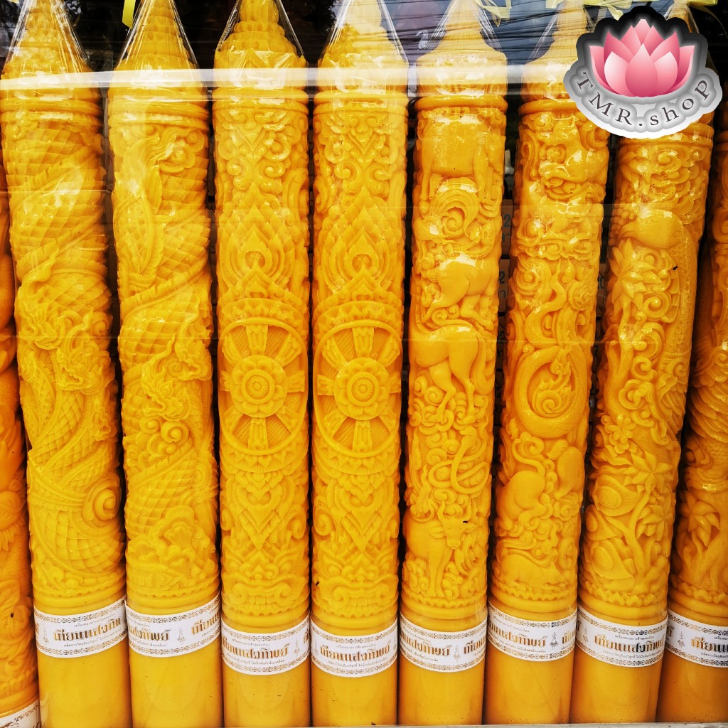 เทียนพรรษาแกะลาย ขนาด [ 12-120 ] คุณภาพดีราคาถูก ***ราคา/ต้น***