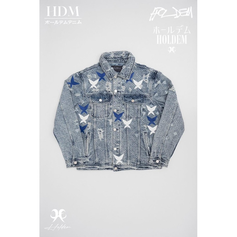 ✅พร้อมส่ง ของแท้ล้าน%✅Holdem H8 Monogram Washed destroyed denim Jacket