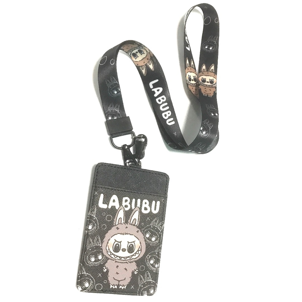 LBB B สายคล้องคอ สายคล้องบัตร ที่ใส่บัตร ซองใส่บัตร พร้อมสายคล้องคอ ลาย LBB B น่ารัก งานดี สวยงาม สำ