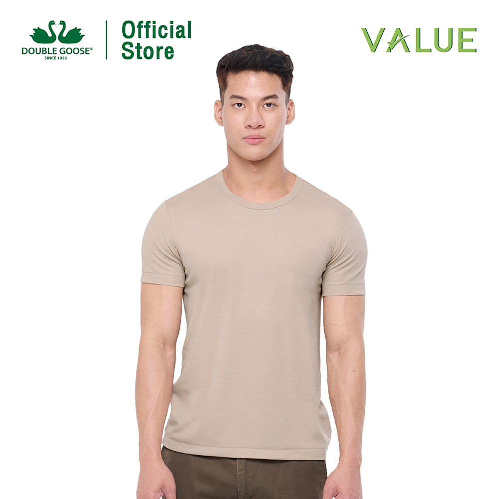 ห่านคู่ เสื้อยืด รุ่น Value ใส่สบาย ไม่ต้องรีด สีน้ำตาล