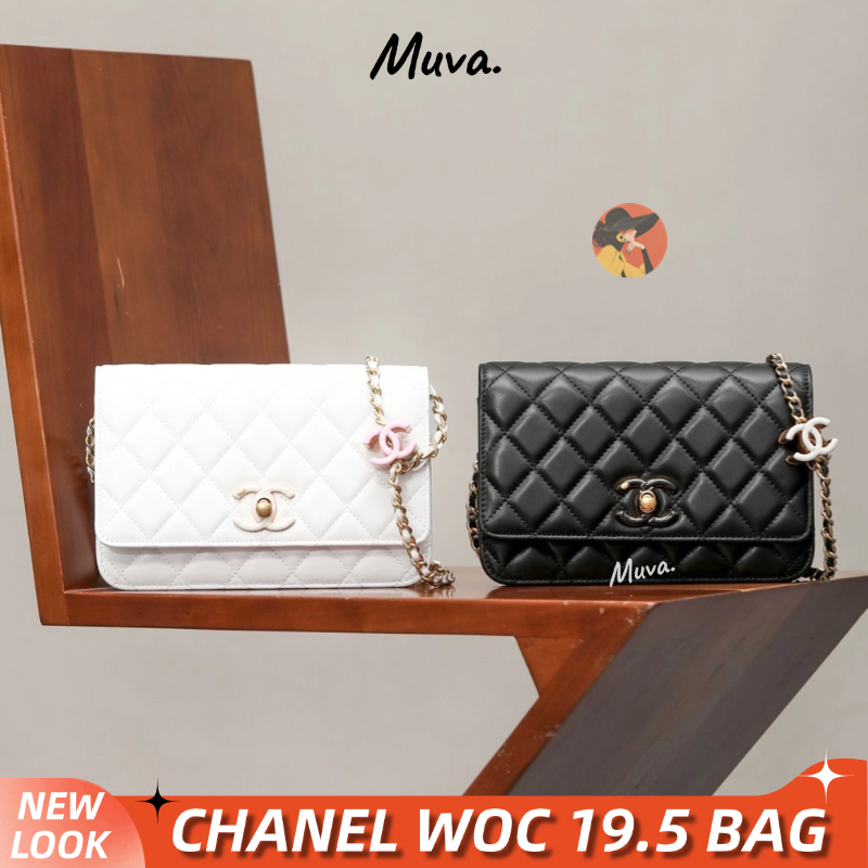 👜CHANEL Enamel buckle WOC 19.5 BAG ชาเนล กระเป๋าโซ่ผู้หญิง