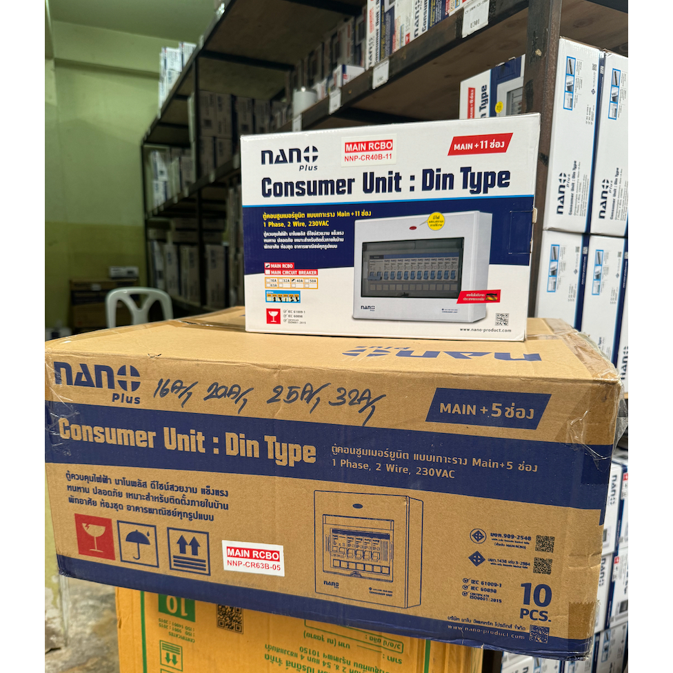 ขายส่ง ยกลัง (10ชิ้น) ตู้คอนซูมเมอร์ NANO Plus 8 ช่อง เมนธรรมดา MCB /กันดูด RCBO ตู้ควบคุมไฟ ตู้โหลดกันดูด NNP