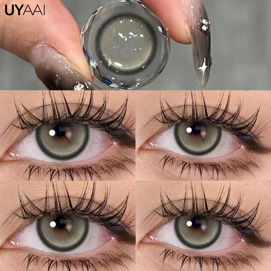 [2024 NEW] UYAAI 1 คู่คอนแทคเลนส์สี Jellyfish Gaze รายเดือน ชุดคอนแทคเลนส์ รายเดือน ปริมาณน้ำ 42% Contact Lens 14.2mm