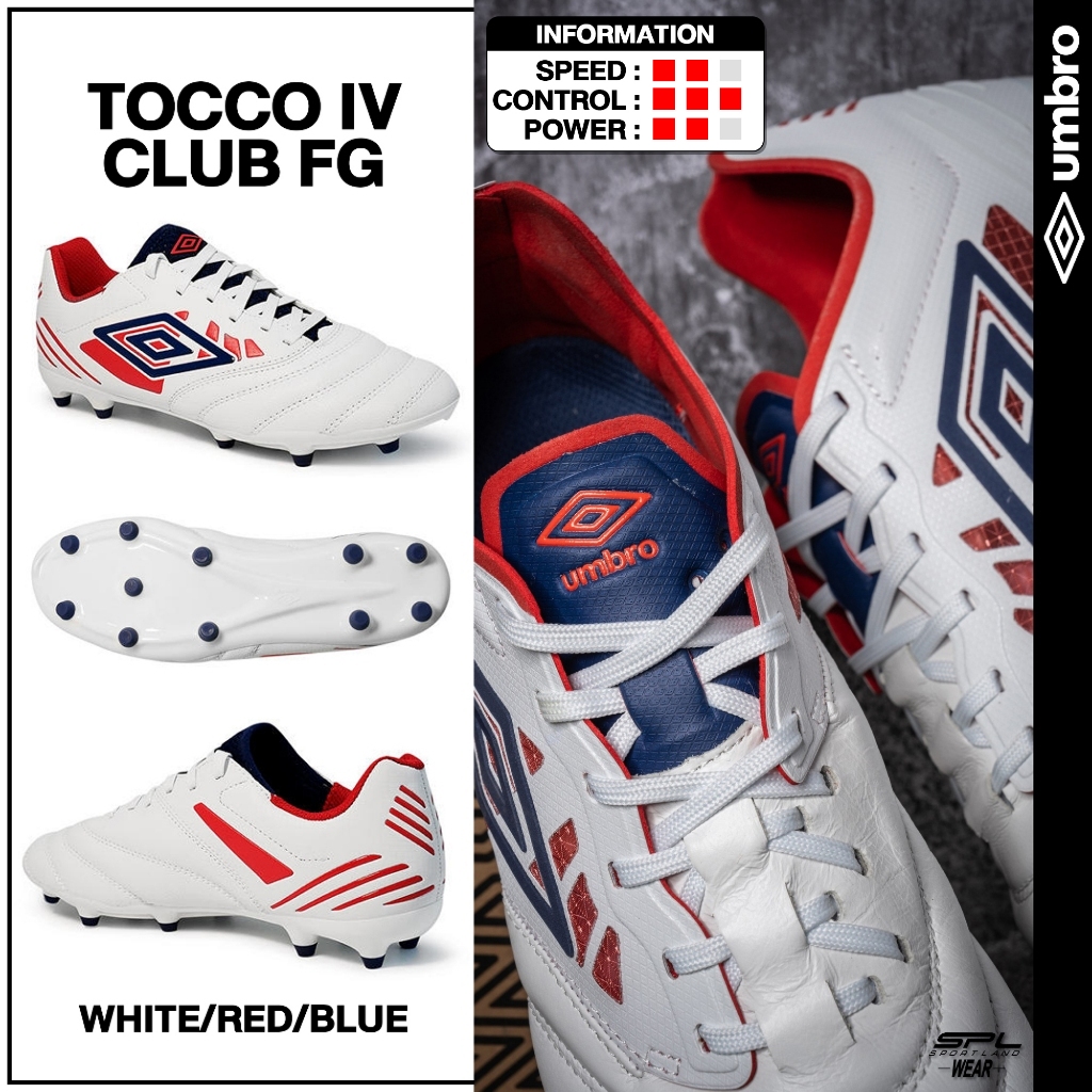 Umbro รองเท้าฟุตบอล รองเท้าสตั๊ด Tocco IV Club Fg 81985U-MD2 (1990)