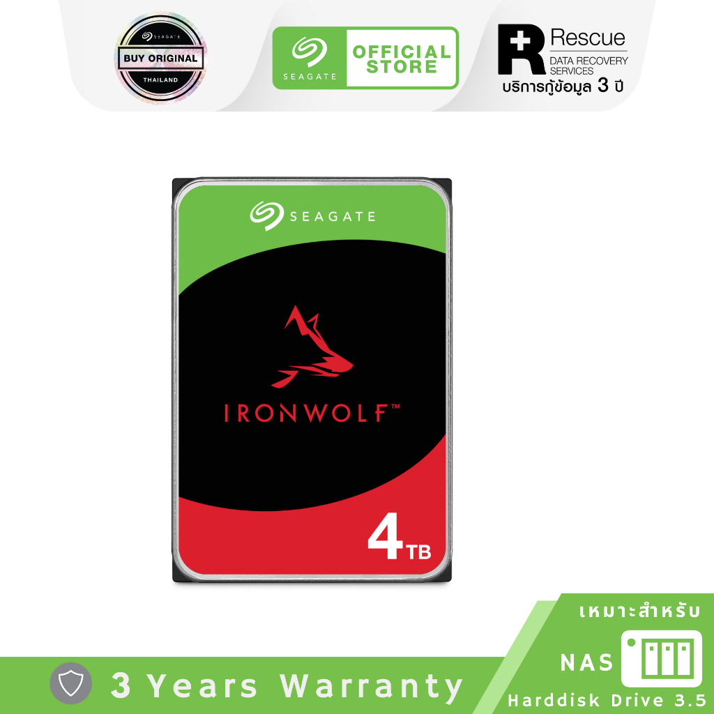 Seagate 4TB Ironwolf NAS HDD 3.5" 5400RPM C/256MB SATA 6GB/s (ST4000VN006_3Y)