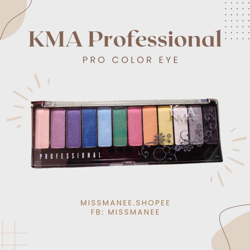KMA Cosmetics Professional Pro Color Eye อายแชโดว์ ทารอบดวงตา สีสดใส แพคเกจมีตำหนิ