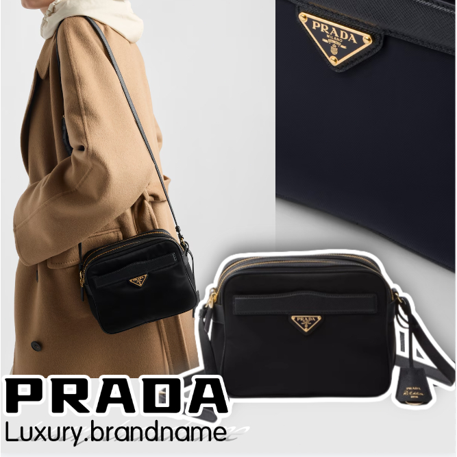 PRADA กระเป๋าสะพายไหล่ขนาดมินิหนัง Saffiano และ Re-Nylon Prada Re-Edition 1978