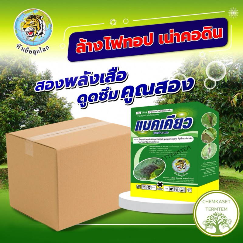 แบคเคียว❤️ขนาด 1กิโลกรัม x 12กล่อง❤️ยกลัง ป้องกันกำจัดโรคพืช ใบไหม้ รากเน่าโคนเน่า ไฟท็อป++