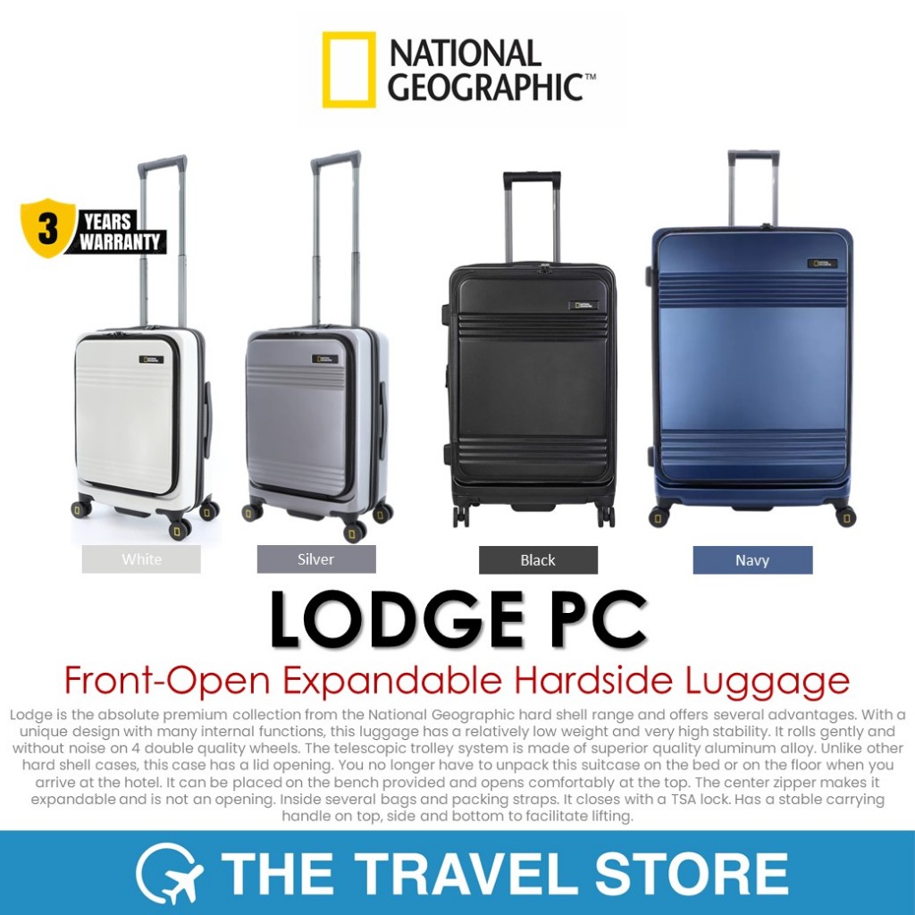 NATIONAL GEOGRAPHIC N165HA LODGE PC Front-Open Expandable Hardside Luggage กระเป๋าเดินทาง เปิดฝาหน้า
