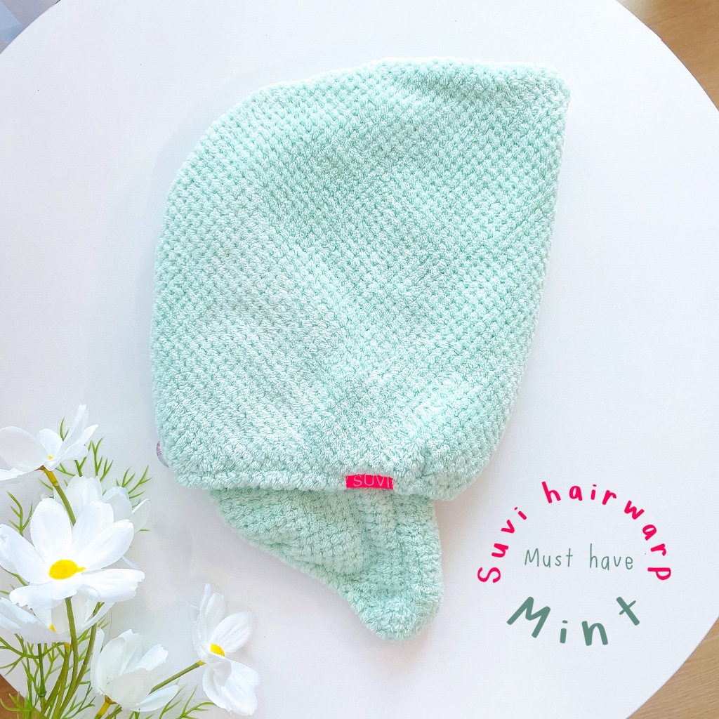 Mint suvi hairwrap hairband หมวกคลุมผมซับน้ำ+ ผ้าคาดผม ผ้าคาดผม เก็บผมดีไม่รั้งหัว ผ้าซับน้ำ