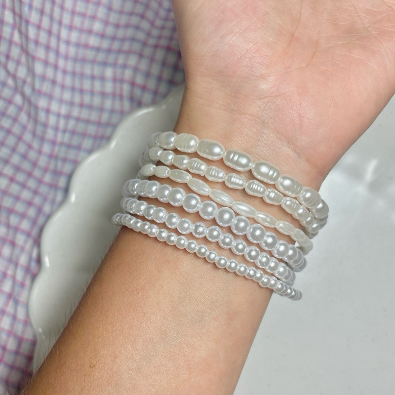 Piing me Beaded Bracelet & Anklet 0009 🤍 กำไลไข่มุก