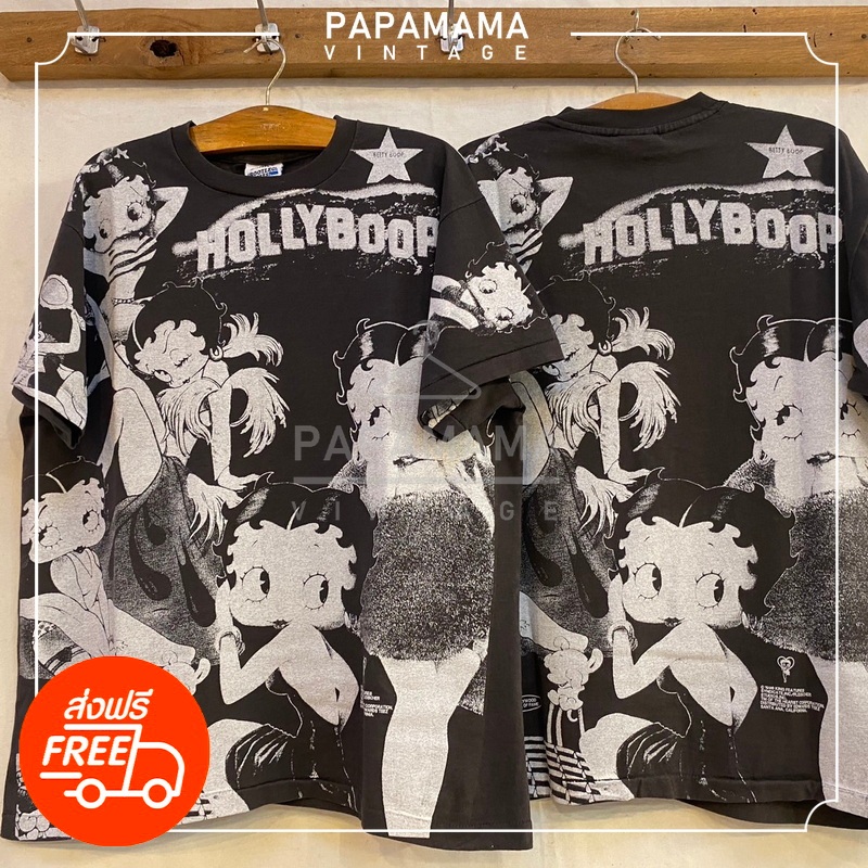 [ BETTY BOOP ] HOLLY BOOP  OVP Original Bootleg เสื้อการ์ตูน เบตตี้ บูป เสื้อวินเทจ papamama vintage