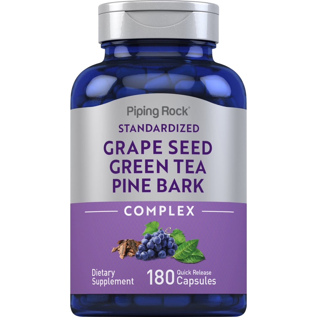 Grape seed, Green Tea & Pine Bark Complex (180Capsules) เมล็ดองุ่น ชาเขียว เปลือกสน