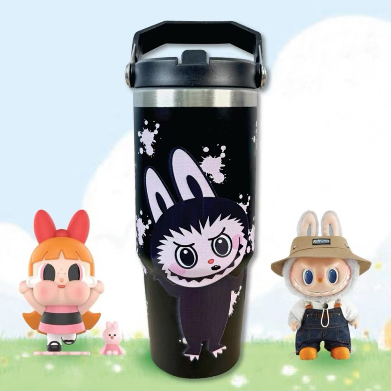 แก้วน้ำ สแตนเลส เก็บความเย็น หูหิ้ว 890ml. แก้วน้ำลายการ์ตูน ลาบูบู้ คิตตี้ น่ารักๆ สีสวยมาก ตรงปก พร้อมส่ง น่ารัก
