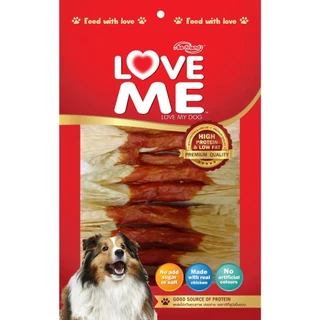 LOVEME ขนมสุนัขเลิฟมี สันในไก่ ครั้นชี่พันสันใน เนื้อไก่แท้ เลิฟมี ขนาดบรรจุ 270-300 กรัม
