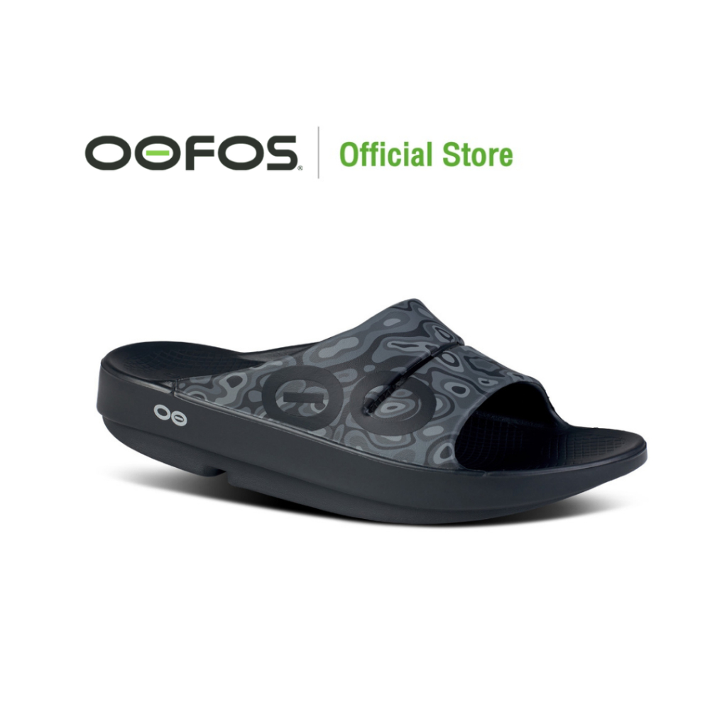 OOFOS OOahh Sport Black Water Camo - รองเท้าแตะเพื่อสุขภาพ นุ่มสบายเท้าด้วยวัสดุอูโฟม บอกลาปัญหาสุขภาพเท้า