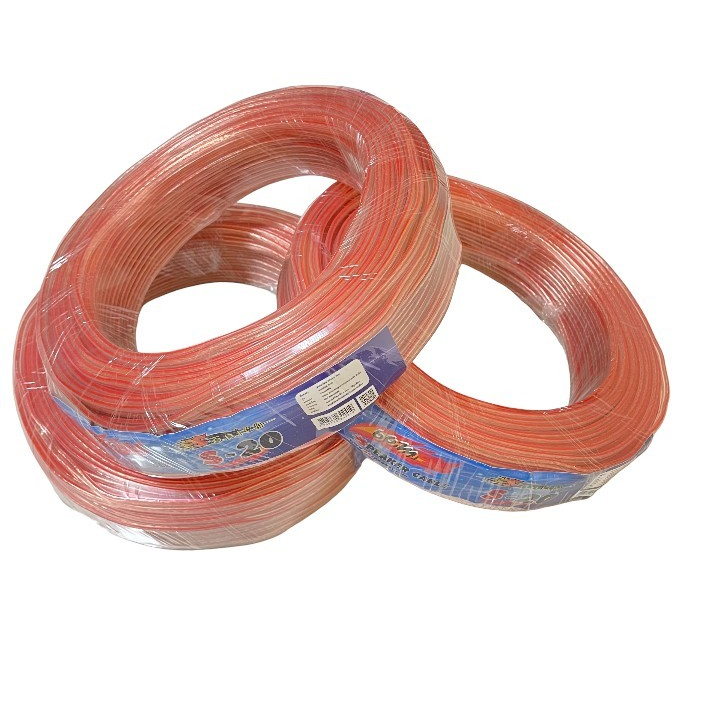 สายลำโพงซับเบส ลวดทองแดง สายลำโพง SONICA S-20 ลำโพง speaker wire สายลำโพงใส ไส้ทองแดง รุ่น S20 (เลือ