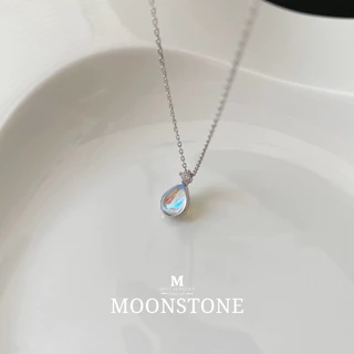 MEET💕สร้อยคอเงิน Moonstone สร้อยเปลี่ยนสี สร้อยคอเพชร สร้อยเงินแท้ ดีไซน์สวย สร้อยแฟชั่น สร้อยคอเงิน