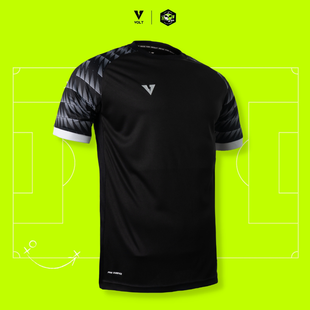 VOLT เสื้อฟุตบอล แขนสั้น สีดำ ออกกำลังกาย VECTOR 001 TEAMWEAR BLACK FOOTBALL