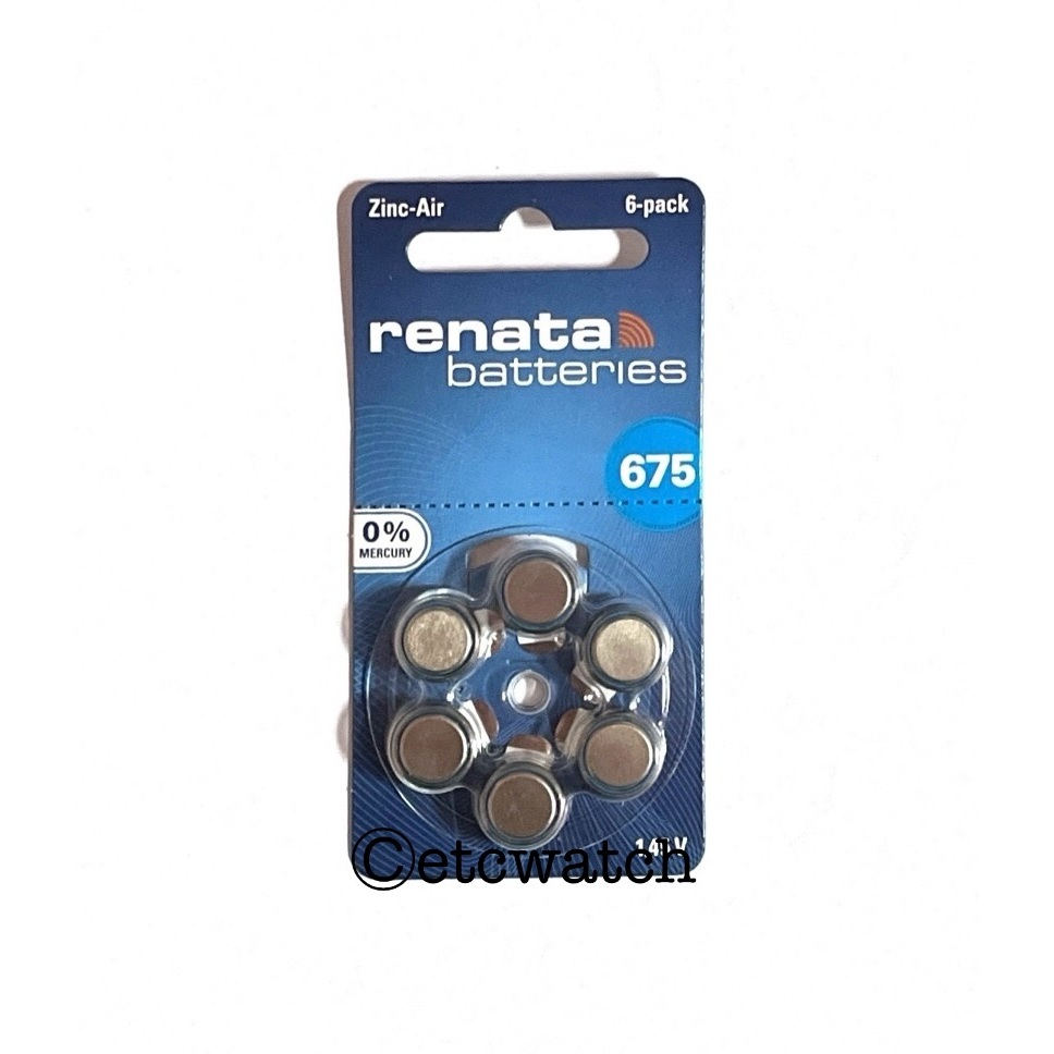 พร้อมส่ง> ถ่านเครื่องช่วยฟัง Renata ZA675 1แผง 6ก้อน