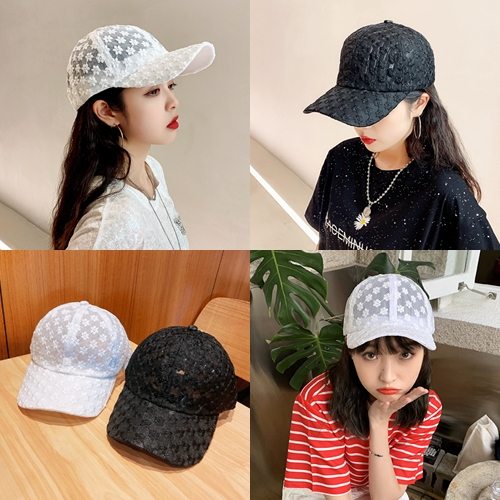 Cap_ลายลูกไม้ Hat หมวกแก็ป ใส่กันแดด ลายปัก ลายสกรีน มีหลายแบบ หลายสี ฟรีไซค์ ปรับสายได้ คุณภาพดี ราคาถูก พร้อมส่ง