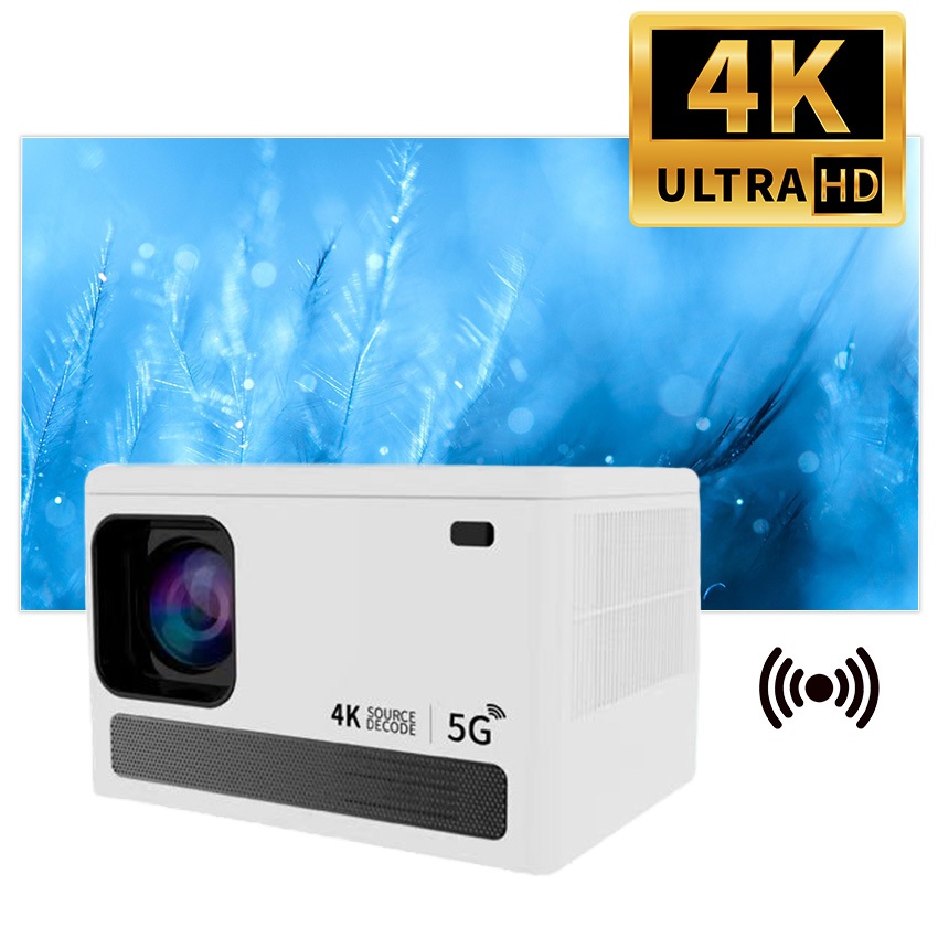 ZKON Projector Android WIFI 5G/2.4G 8K Electronic trapezoid 180ANSI 1280*720p 1080P HDR10 High-perfo