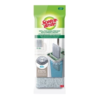 สก๊อตช์-ไบรต์ อะไหล่ผ้า ไม้ถูพื้นแฮนด์ฟรี รุ่นคอมแพค ( แพ็ค 2 ชิ้น ) SCOTCH-BRITE UU012646566