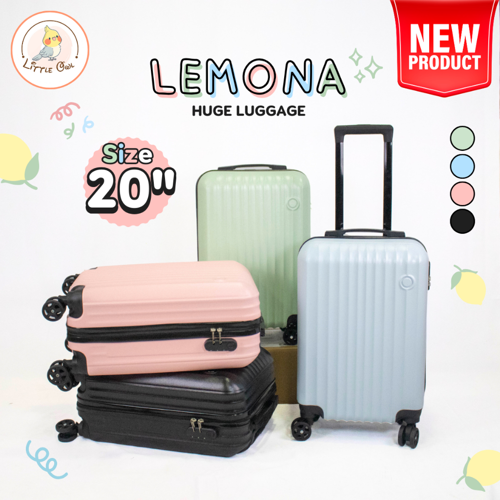 NEW กระเป๋าเดินทาง รุ่น LEMONA HUGE ของเเท้ มีให้เลือก 4สี ขนาด 20 นิ้ว กระเป๋าเดินทางล้อลาก ABS+PC กระเป๋าเดินทาง