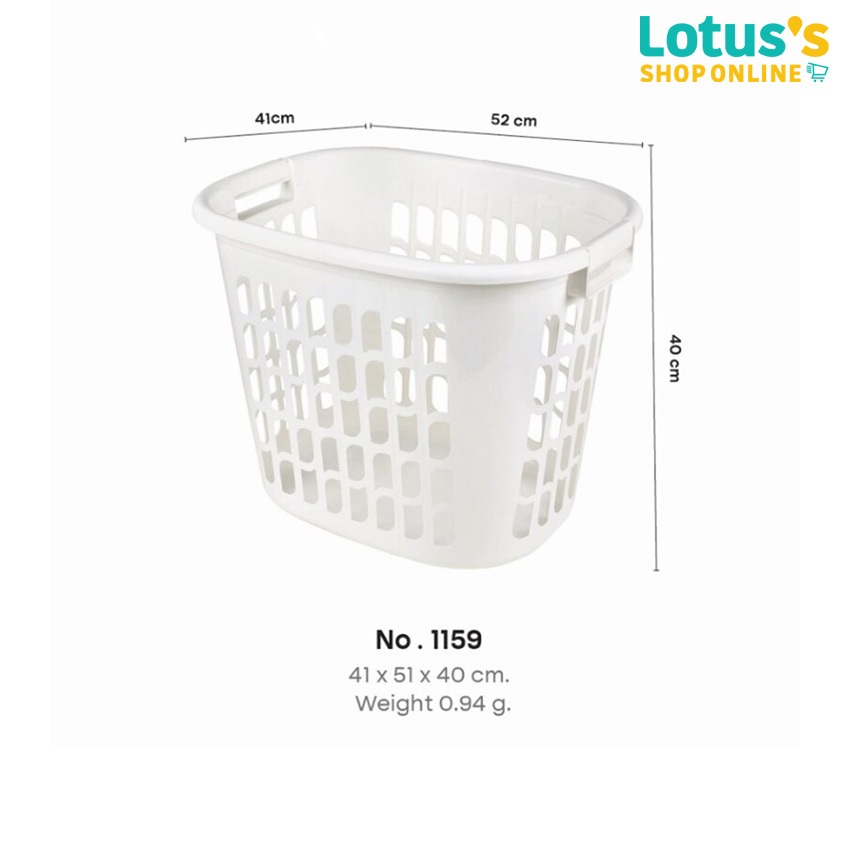Lotus အဖြူရောင် လေးထောင့်ตะกร้ L အရွယ် LOTUSS BASKET SQUARE WHITE SIZE L