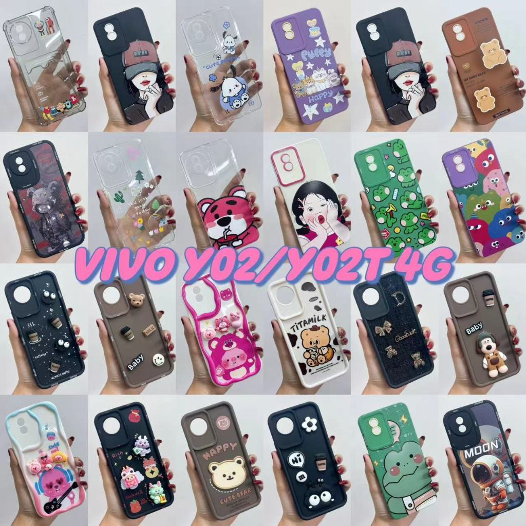 Vivo Y02 caseมีลายให้กำลังใจเลือกเยอะ ราคาถูกเคสลายการ์ตูนน่ารักสำหรับ Vivo Y02 Y02T 4G วีโว้วาย02 c
