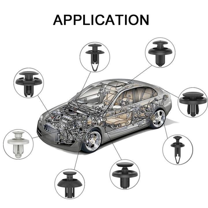 หมุดกิ๊บล็อค หมุดกิ๊บล็อคกันชน หมุดพลาสติก หมุดยึดพลาสติก 16 ขนาด 100-620 ชิ้น (แบบกล่อง),ใช้ได้กับรถหลากหลายแบรน์ หลายย - รูปที่ 4