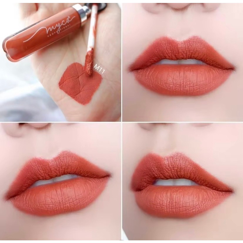MYCA MATTE เบอร์ M11 ไมก้า ลิปครีมเนื้อแมท ( 1 ชิ้น ) สีส้ม เกลี่ยง่าย ไม่เลอะแมส กันน้ำ ติดแน่นทน