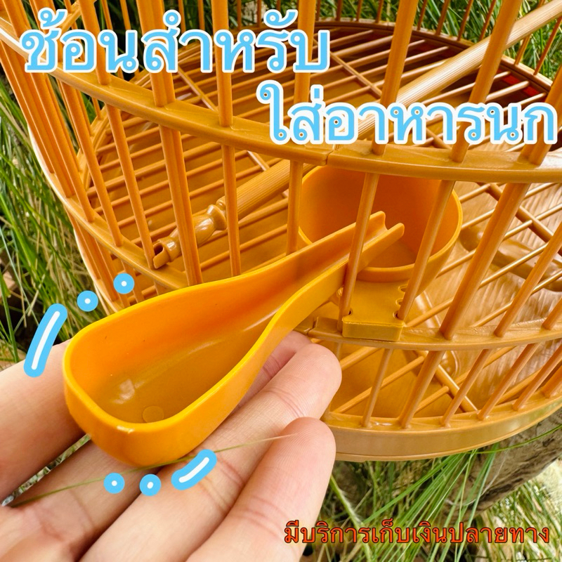 ช้อนให้อาหารนก ช้อนใส่อาหารนก แข็งแรง ทนทาน  ความยาว 10.6 cm.