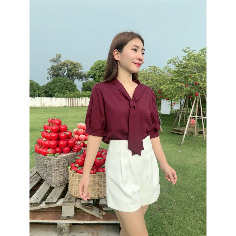 เสื้อเชิ้ต เนคไทค์ แขนตุ๊กตา ไหมอิตาลีพรีเมี่ยม เรียบหรู