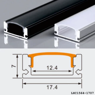 รางไฟเส้นอลูมิเนียมไฟ รุ่น: 1707-1707B แบบมีขอบและไร้ขอบติดตั้งง่ายดาย พร้อมอุปกรณ์ติดตั่งกิ๊บล็อค