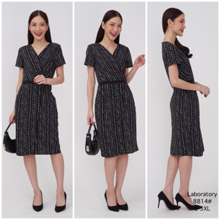 *Laboratory* ชุดทำงาน Dress#8814 ทรงกระโปรงป้ายข้างหน้าใช้ผ้…