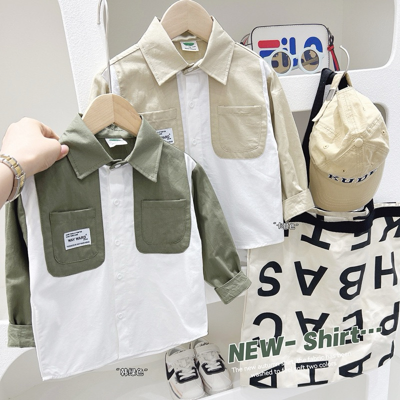 AB195 เสื้อเชิ้ตแขนยาว ดีไซน์สุดเท่ คุณภาพดี ทรง over**แฟชั่นเกาหลีเด็กผู้ชาย เฉพาะเสื้อ พร้อมส่ง