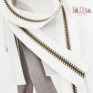 ซิปฟันโลหะไม่ขึ้นสนิม เส้นละ1 หลา(90 เซ็น)ไม่ตัดแบ่งแจ้งในแชท (Alloy)zipper(E-1-B,C,D,WH-0251)