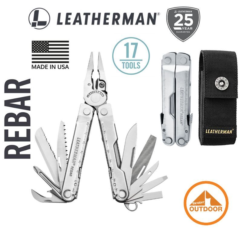 Leatherman Rebar Multi-tool Stainless | 17 Tools เครื่องมือพกพาอเนกประสงค์