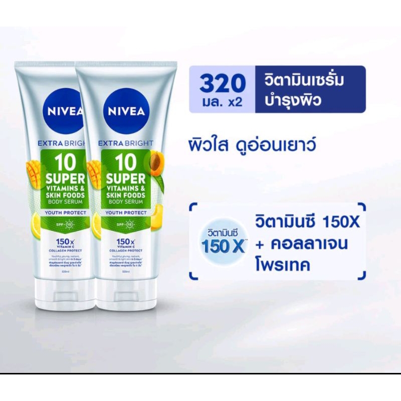 (แพ็คคู่สุดคุ้ม) Nivea นีเวีย โลชั่น 320x2 วันหมดอายุ2026