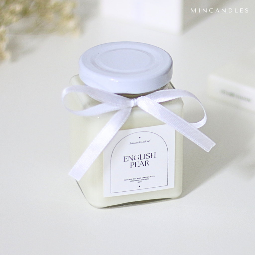 NEW PACKAGE เทียนหอมไขถั่วเหลือง ขนาด 50g และ 100g Soy Wax Candle 100%  Minimal สไตล์เกาหลี ออร์แกนิค ธรรมชาติ